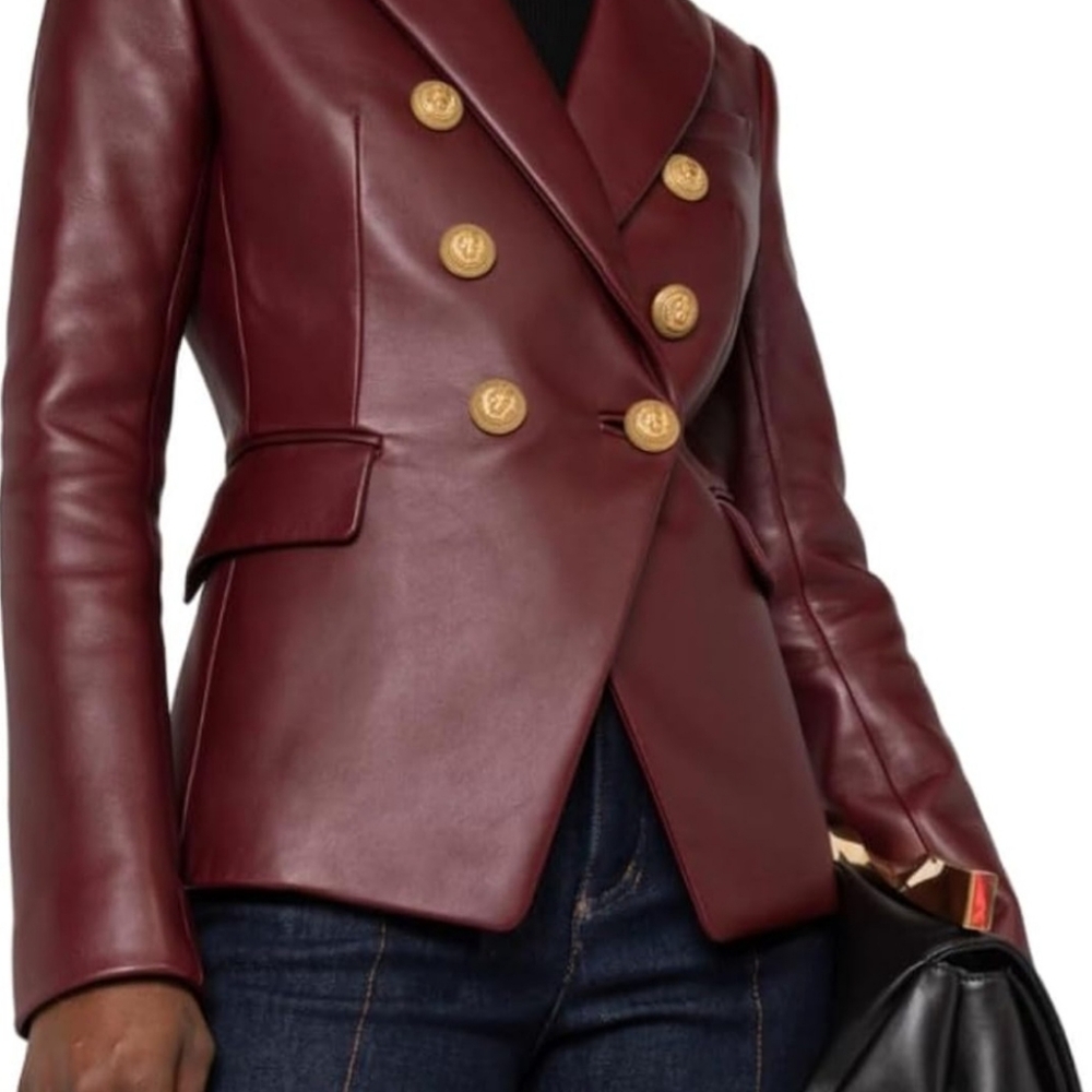 Lambskin leather blazer
